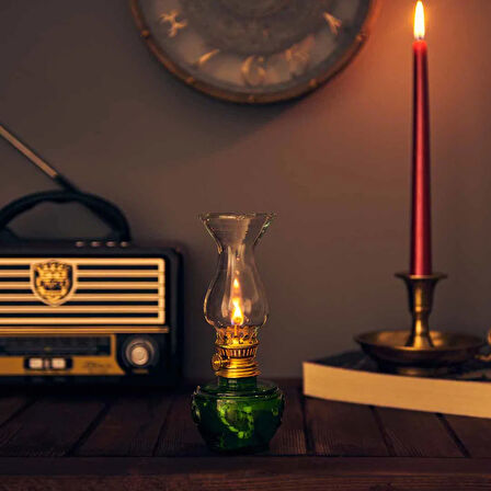 Time Vintage Gaz Lambası - Yeşil