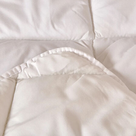Soft Tek Kişilik Microfiber Yorgan - Beyaz - 155x215 cm
