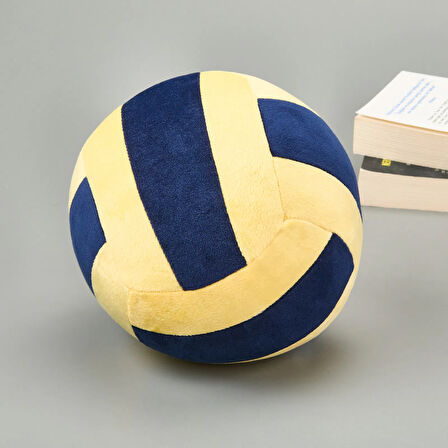 Soft Voleybol Topu Figürlü Yastık - Lacivert / Sarı - 20 cm