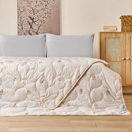Soft Çift Kişilik Yün Yorgan - Beyaz - 195x215 cm