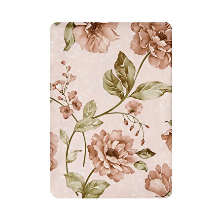 Time Gül Desenli Pvc Masa Örtüsü - Renkli - 140x140 cm