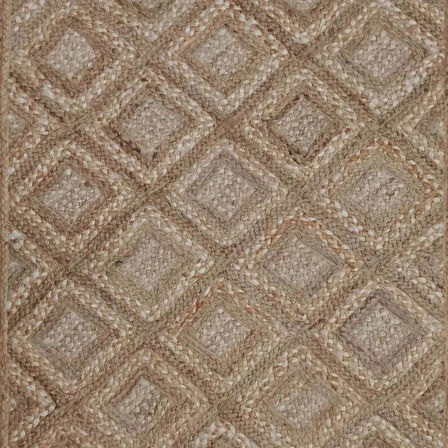 Home ET120 Bolero Jüt Örgü Halı - Natürel - 120x180 cm