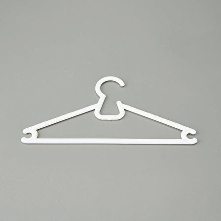 6'lı Çocuk Plastik Elbise Askısı - Beyaz