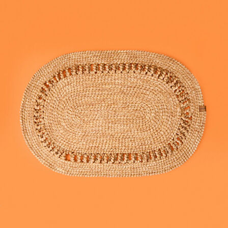 Jüt Görünümlü Kapı Önü Paspası - Kahverengi - 50x70 cm