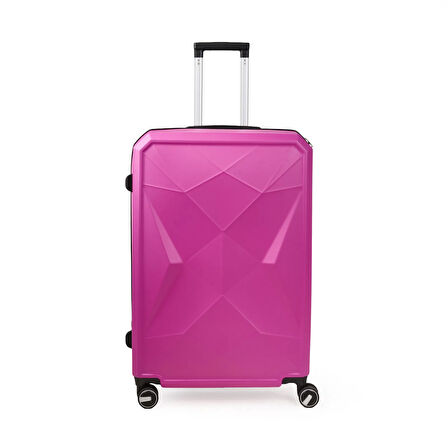 Travel Star Büyük Boy ABS Valiz - Pembe - 76x52x30 cm