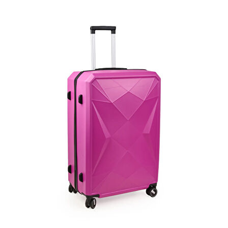 Travel Star Büyük Boy ABS Valiz - Pembe - 76x52x30 cm