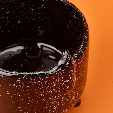 Ayaklı Seramik Saksı - Siyah - 14x14x15,5 cm