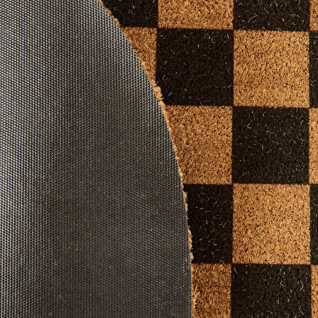 Home Koko Plaid Yarım Ay Kapı Önü Paspası - Renkli - 45x75 cm