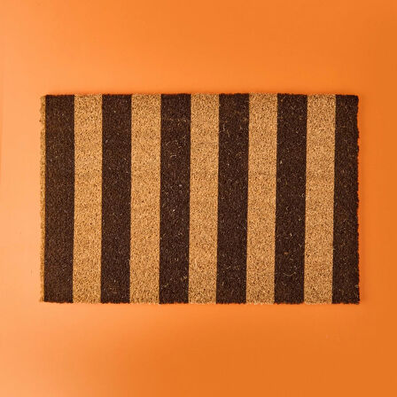 Home Rowe Koko Siyah Çizgili Kapı Paspası - Bej / Siyah - 40x60 cm