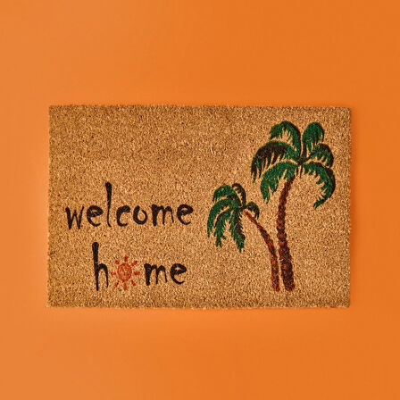 Home Paume Koko Palmiye Desenli Kapı Paspası - Renkli - 40x60 cm
