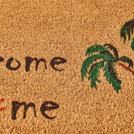 Home Paume Koko Palmiye Desenli Kapı Paspası - Renkli - 40x60 cm