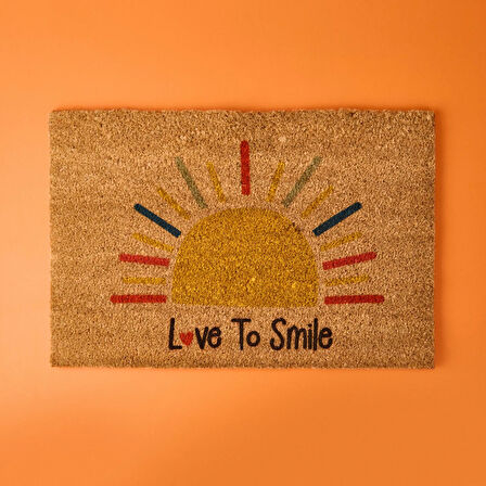 Home Love To Smile Koko Güneş Desenli Kapı Paspası - Renkli - 40x60 cm