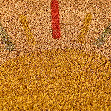 Home Love To Smile Koko Güneş Desenli Kapı Paspası - Renkli - 40x60 cm