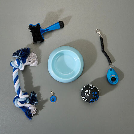 6'lı Pet Bakım Kiti - Mavi