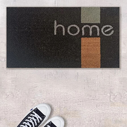Home Koko Geometrik Home Desenli Kapı Paspası - Siyah - 35x60 cm
