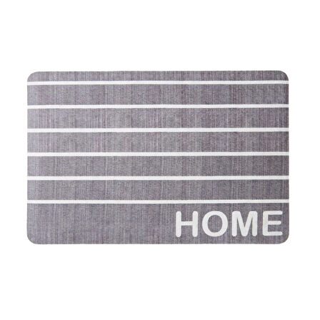 Home Çizgili Kapı Önü Paspası - Gri / Beyaz - 40x60 cm