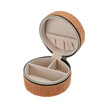 Yuvarlak Takı Organizer Kutusu - Asorti - 8x8x5 cm