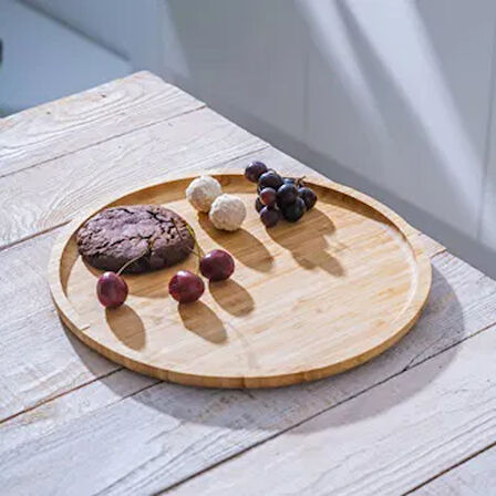 Bambu Sunum Tahtası - Kahverengi - 30 cm