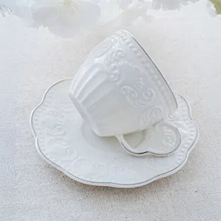 Fiona 6'lı Kahve Fincanı Takımı - Krem - 90 ml