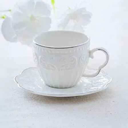 Fiona 6'lı Kahve Fincanı Takımı - Krem - 90 ml