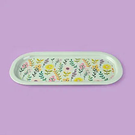 Flowers Sunumluk Tepsi - Renkli - 3,94x15,9 cm