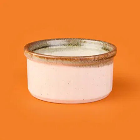 Porselen Sufle Kabı - Yeşil - 9 cm