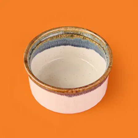 Porselen Sufle Kabı - Mavi - 9 cm