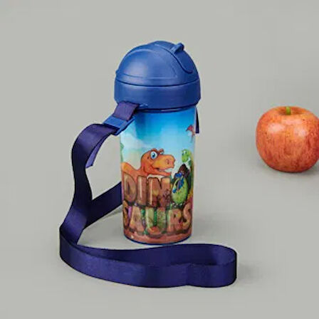 Cosmo Dinozor Figürlü 3D Tritan Matara - Renkli - 415 ml