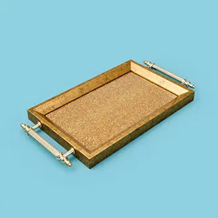 Kitchen Mini Tepsi - Gold - 29x18 cm