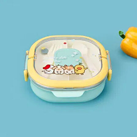 Figürlü Yemek Kabı - Yeşil / Sarı - 700 ml