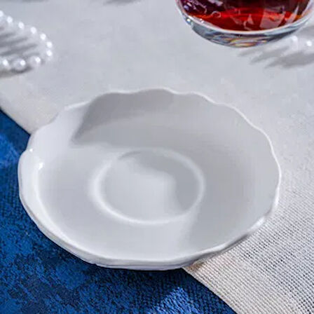 King Çay Tabağı - Kırık Beyaz - 11 cm