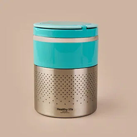 2 Katlı Çelik Yemek Termosu - Mavi - 1,5 lt