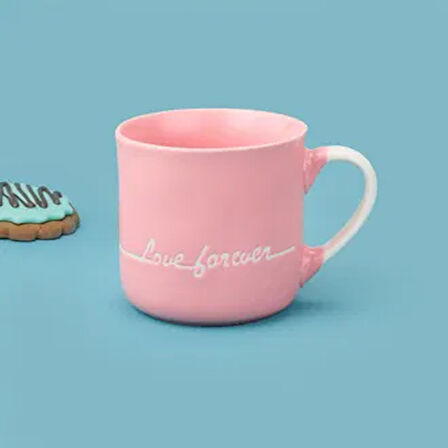Houseware Love Forever Porselen Kupa - Pembe - 320 ml