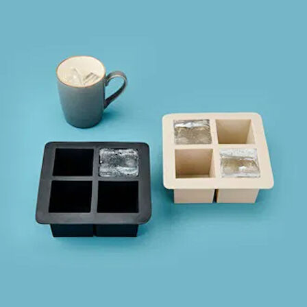 4'lü Silikon Buz Kalıbı - Asorti