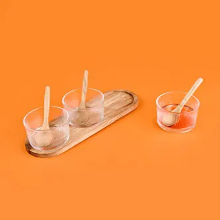 7 Parça Cam Sosluk - Şeffaf / Açık Kahverengi