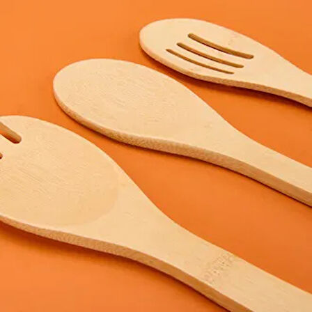 Ravili 3'lü Bambu Servis Seti - Açık Kahverengi