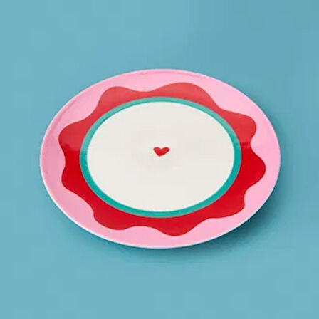 Kitchen Granny Tatlı Tabağı - Pembe / Kırmızı - 19 cm