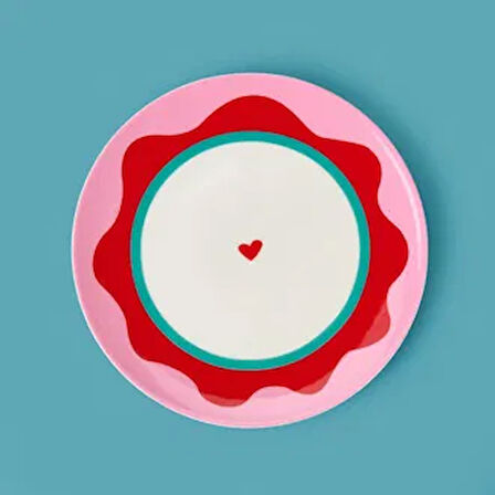 Kitchen Granny Tatlı Tabağı - Pembe / Kırmızı - 19 cm