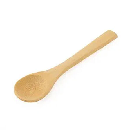 4'lü Bambu Baharat ve Çay Kaşığı - Kahverengi