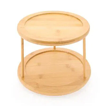Houseware Katlı Döner Tabla - Bej - 25x21 cm