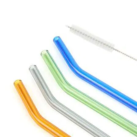 4'lü Cam Pipet Seti - Renkli - 20 cm