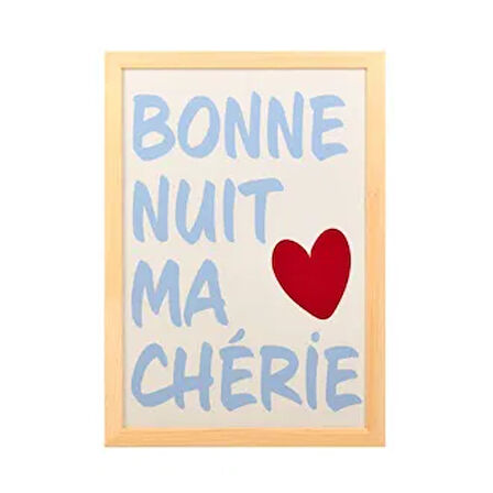 Deco Bold Hearts Duvar Panosu - Mavi - 40x60 cm