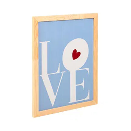 Deco Bold Hearts Duvar Panosu - Mavi - 30x40 cm