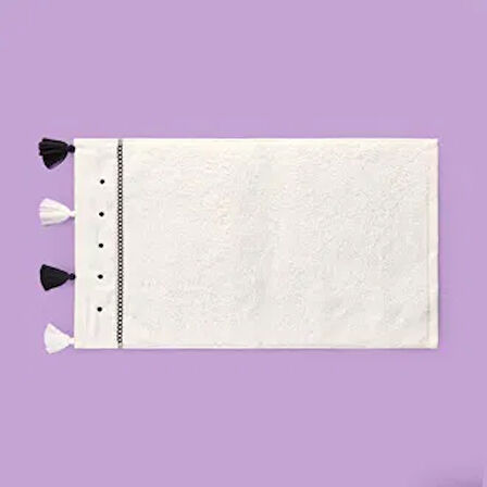 Soft Piene El Havlusu - Ekru / Siyah - 30x50 cm