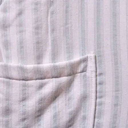Soft Kimono Çizgili Erkek Bornoz - Beyaz / Mavi - S / M