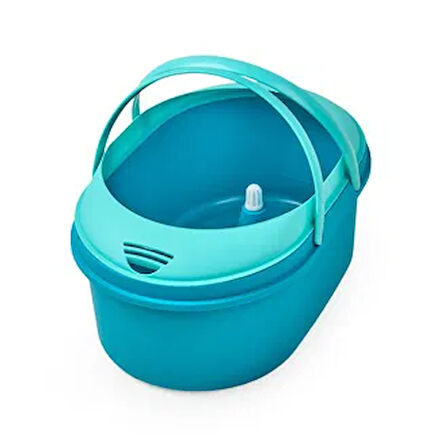 Islak Kuru Su Sıçrama Önleyicili Turbo Disk Mop Set - Mavi
