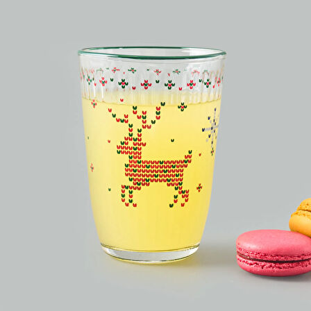 Winter Ornament 4'lü Meşrubat Bardağı Seti - Renkli - 395 ml