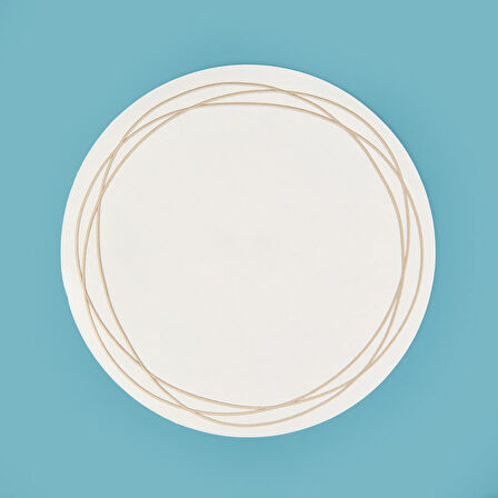 Kitchen Yuvarlak Deri Supla - Beyaz / Krem - 38 cm