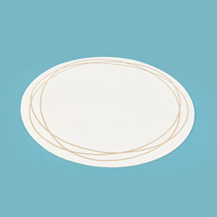 Kitchen Yuvarlak Deri Supla - Beyaz / Krem - 38 cm