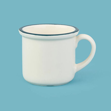 Kitchen Zest Kahve Fincanı - Krem / Mavi - 90 ml